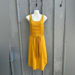 Cokluch Linen blend yellow sleeveless dress, size M
